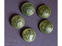 Lot 5 pcs. old royal aviator button buttons