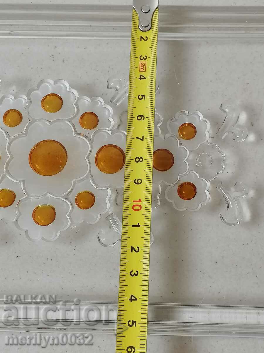 Παράδοση Παλιό γυάλινο δίσκο, τηγάνι, σετ, γυαλί Παράδοση Παλιό γυάλινο δίσκο, τηγάνι, σετ, γυαλί