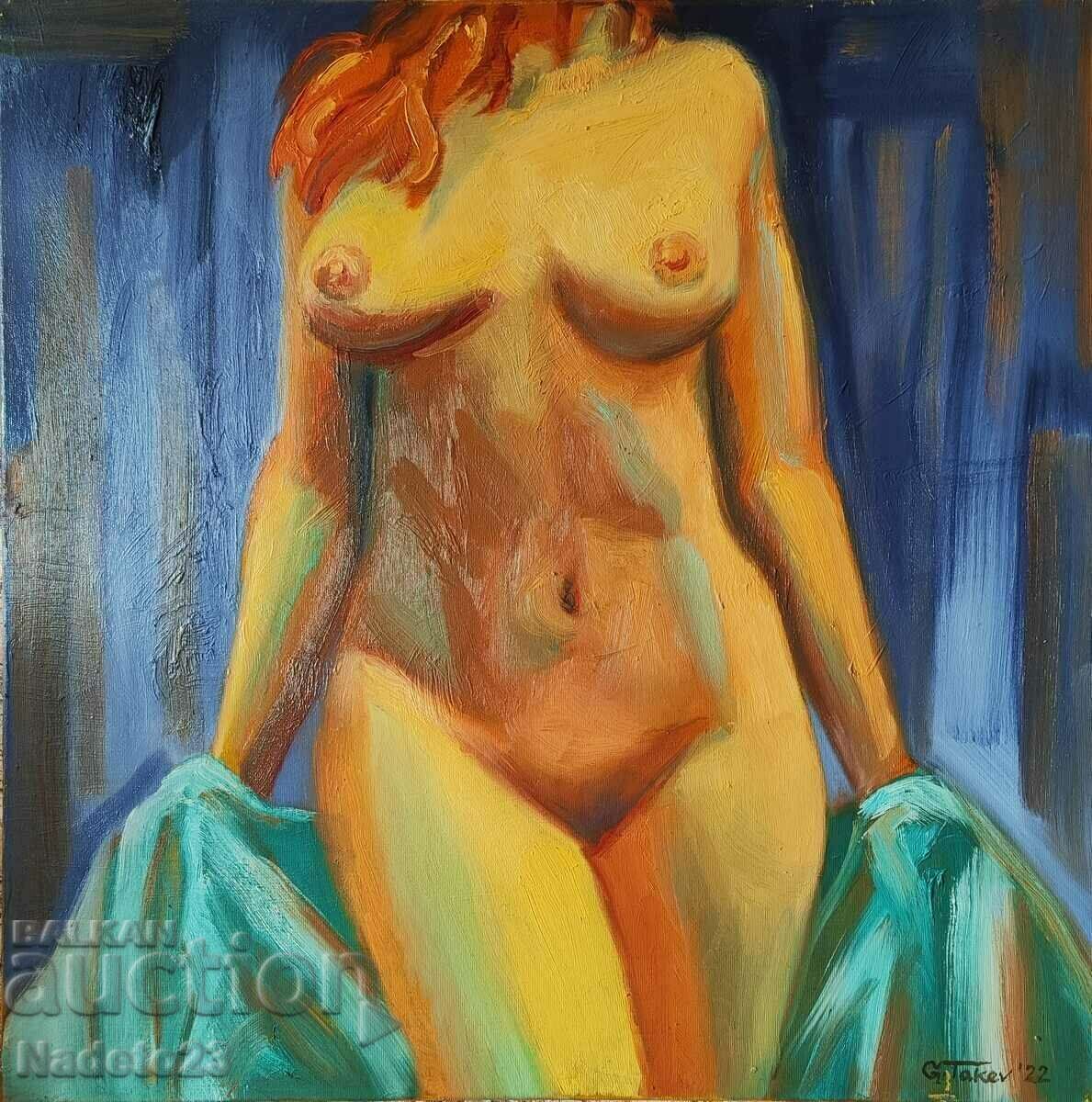 Georgi Takev - Act, 70x70, oil on canvas