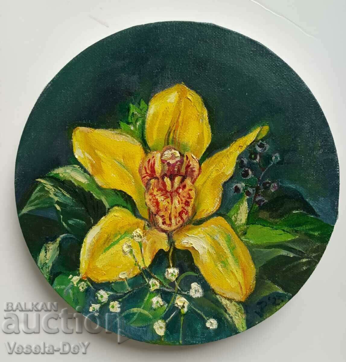 I am selling an oil painting "Delicate Flower"