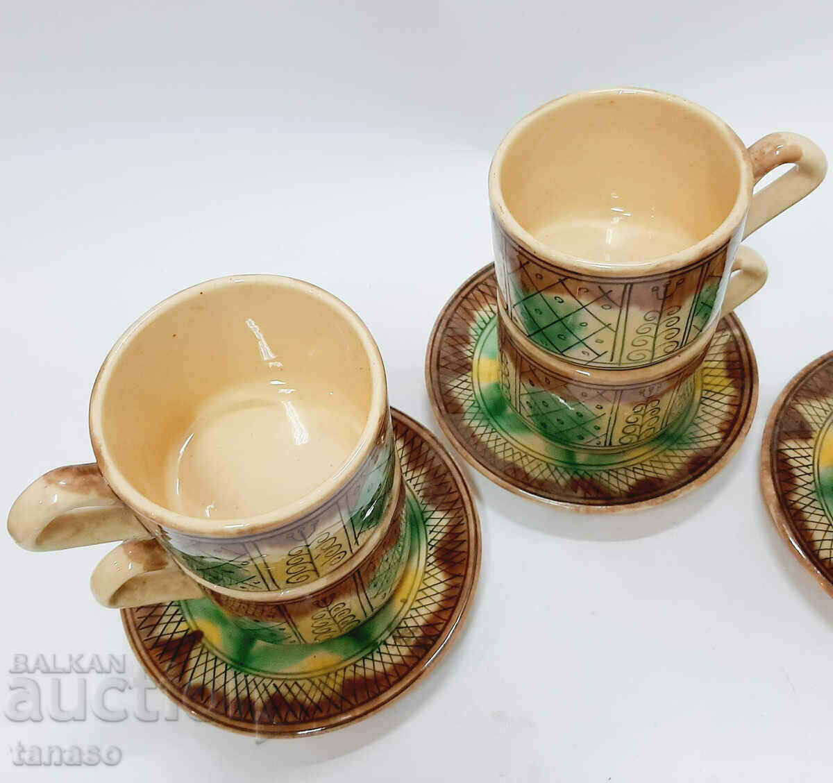 Auction 6 ceramic tea cups+3 ceramic saucers(12.3) Auction 6 ceramic tea cups+3 ceramic saucers(12.3)