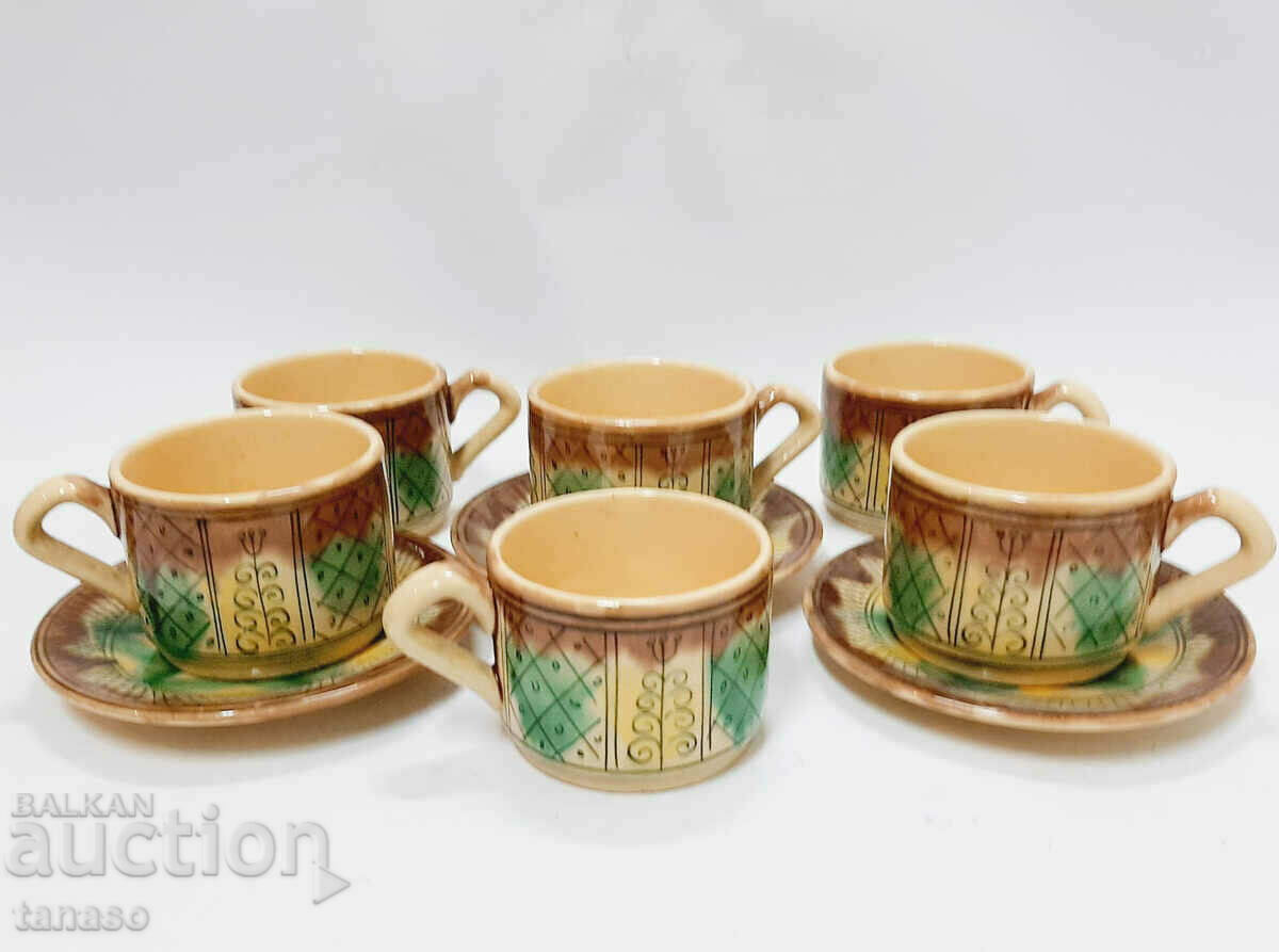 6 ceramic tea cups+3 ceramic saucers(12.3) - 6 6 ceramic tea cups+3 ceramic saucers(12.3) - 6