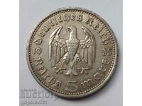 5 марки сребро Германия 1935 A III Райх  сребърна монета №34