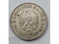 5 марки сребро Германия 1936 A III Райх  сребърна монета №35