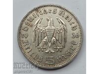 5 марки сребро Германия 1936 A III Райх  сребърна монета №36