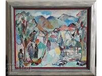 Дора Кънчева 1926-2013 Пейзаж от Вършец Уникална картина
