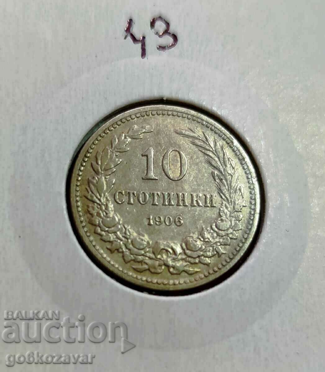 Bulgaria 10 cenți 1906 Excelent!