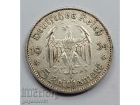 5 Mark Silver Germany 1934 D III Reich Silver Coin #74