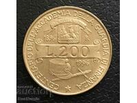 Italy. 200 pounds 1996 Financial Academy. UNC.