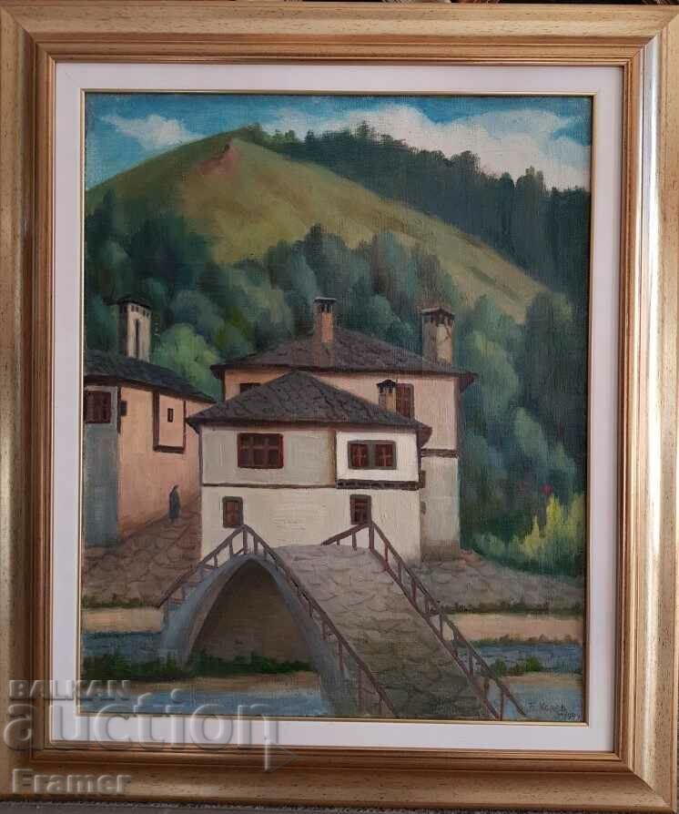 Boris Kolev 1906/1982 Landscape Shiroka Laka 1949 oil paints with price 1600.00 BGN | € 818.07 Boris Kolev 1906/1982 Landscape Shiroka Laka 1949 oil paints with price 1600.00 BGN | € 818.07