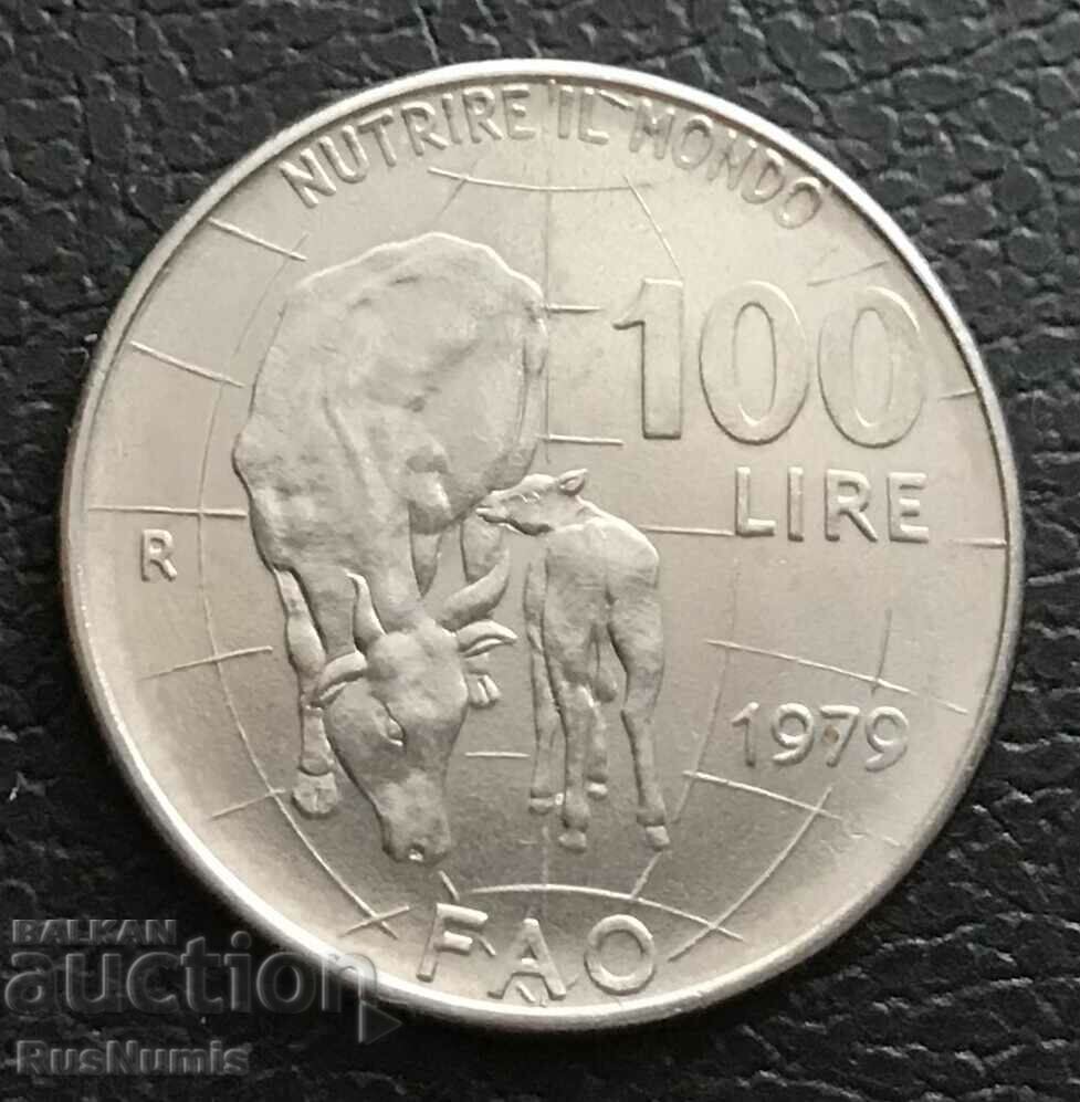 Italia. 100 de lire sterline 1979. FAO. UNC.
