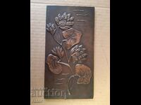 Old copper panel - FLOWERS