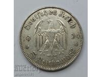 5 марки сребро Германия 1934 J III Райх  сребърна монета №80
