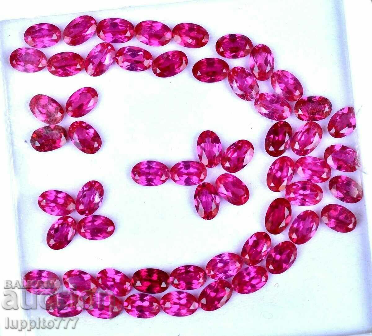 28.55 ct natural RUBY facet lot 56 pieces AGSL certificate with price 575.00 BGN | € 293.99