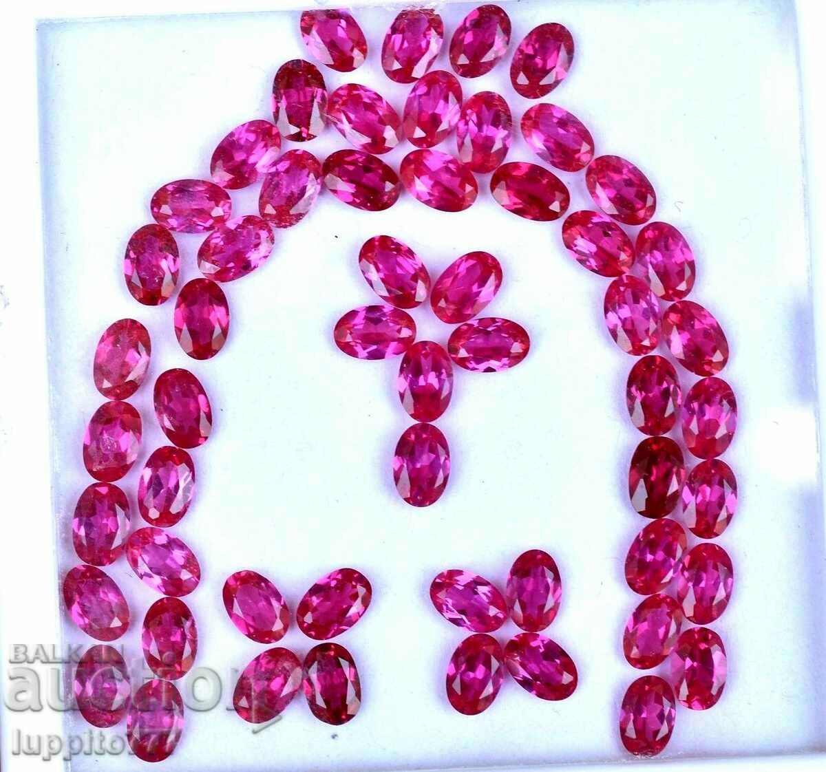 Auction  28.55 ct natural RUBY facet lot 56 pieces AGSL certificate