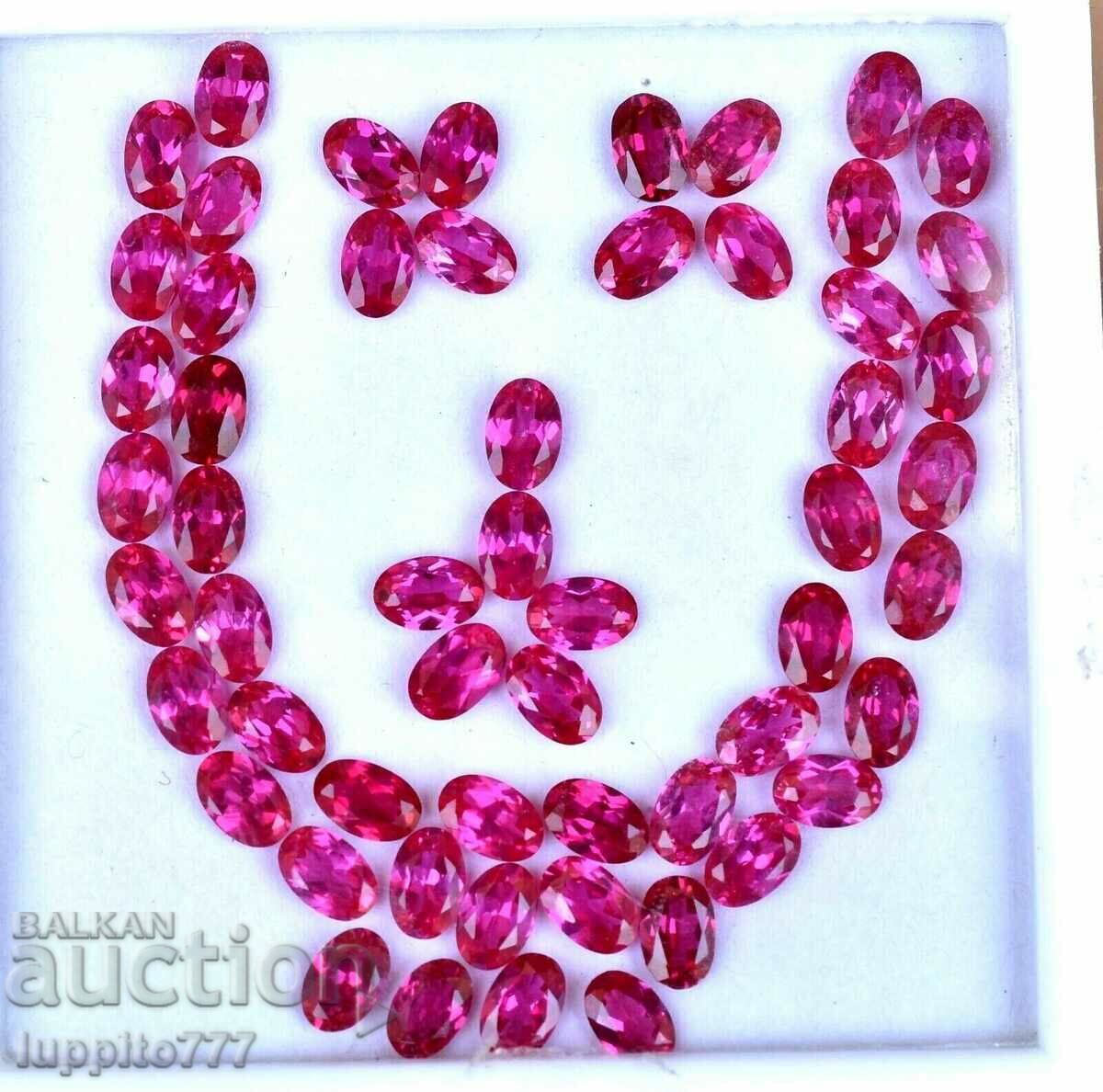 28.55 ct natural RUBY facet lot 56 pieces AGSL certificate
