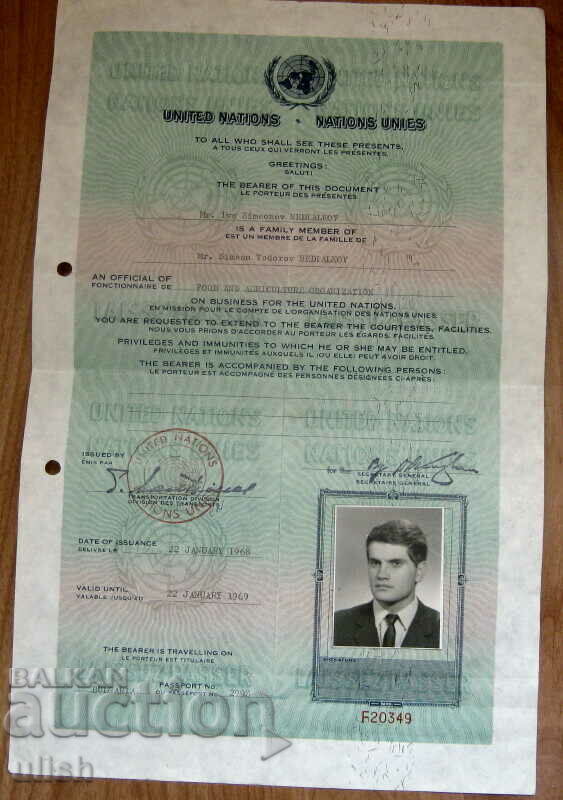 1968 United nation UN pass official document