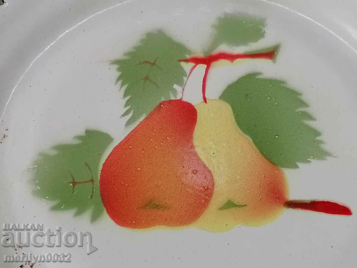 Παλιά κατσαρόλα με σμάλτο, φρούτα, εμαγιέ δοχείο - 7