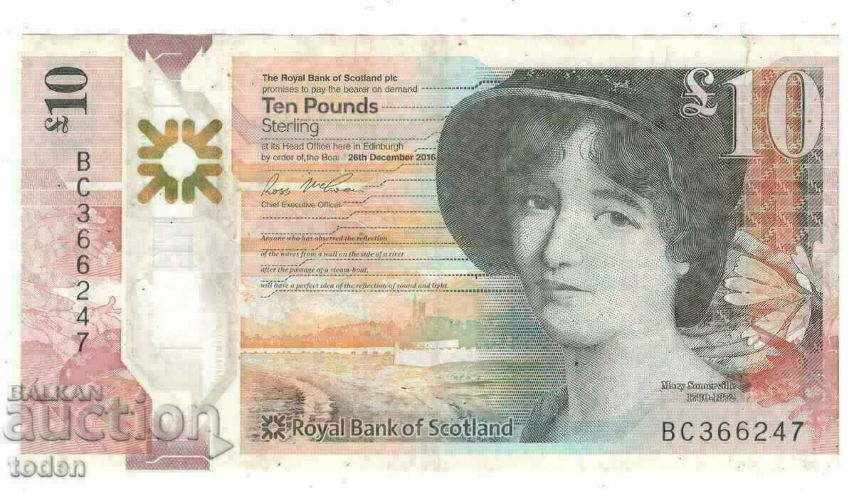 +Scotland-10 Pounds-2016-P# 371a-Polymer