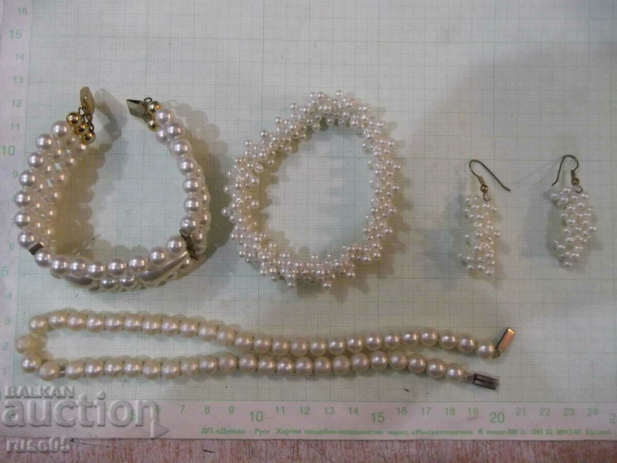 Set of artificial pearls/necklace, bracelets-2 pcs. and earrings/ with price 50.00 BGN | € 25.56 Set of artificial pearls/necklace, bracelets-2 pcs. and earrings/ with price 50.00 BGN | € 25.56