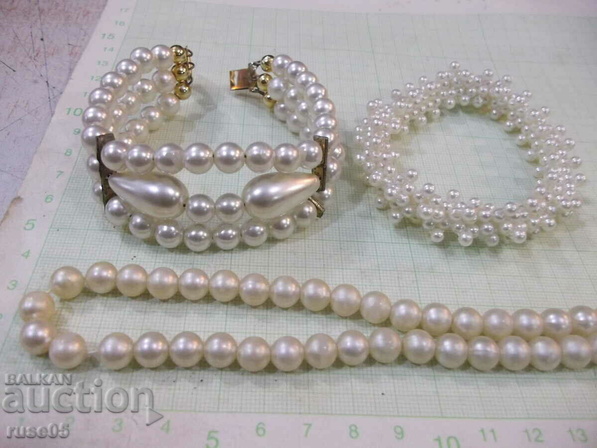 Delivery of Set of artificial pearls/necklace, bracelets-2 pcs. and earrings/ Delivery of Set of artificial pearls/necklace, bracelets-2 pcs. and earrings/