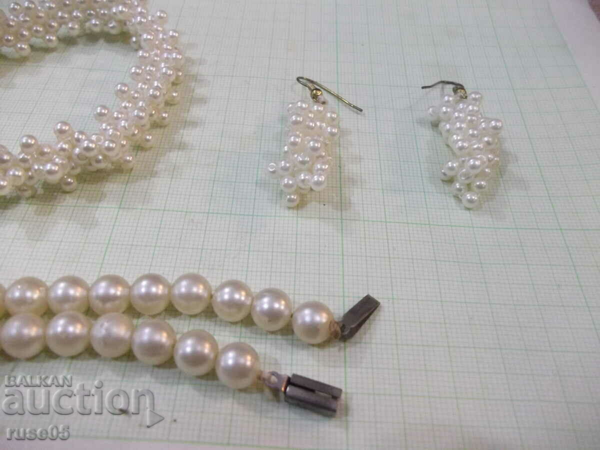 Set of artificial pearls/necklace, bracelets-2 pcs. and earrings/ - 5 Set of artificial pearls/necklace, bracelets-2 pcs. and earrings/ - 5