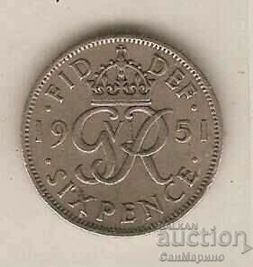 +Great Britain 6 pence 1951