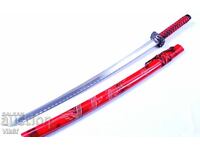 Sword katana red color souvenir unsharpened