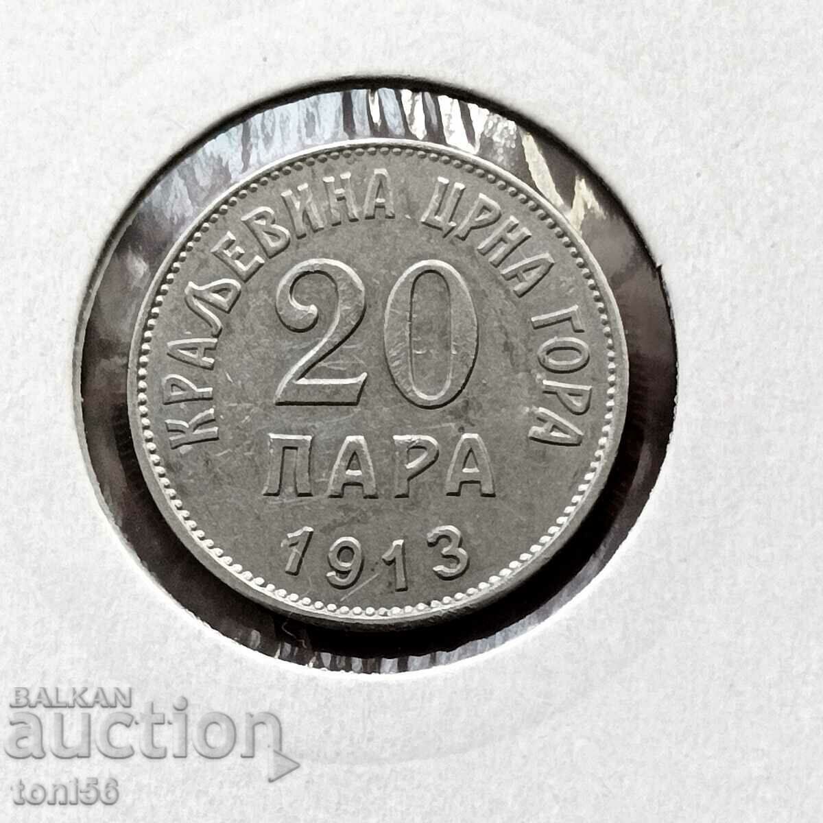 Montenegro 20 para 1913 aUNC