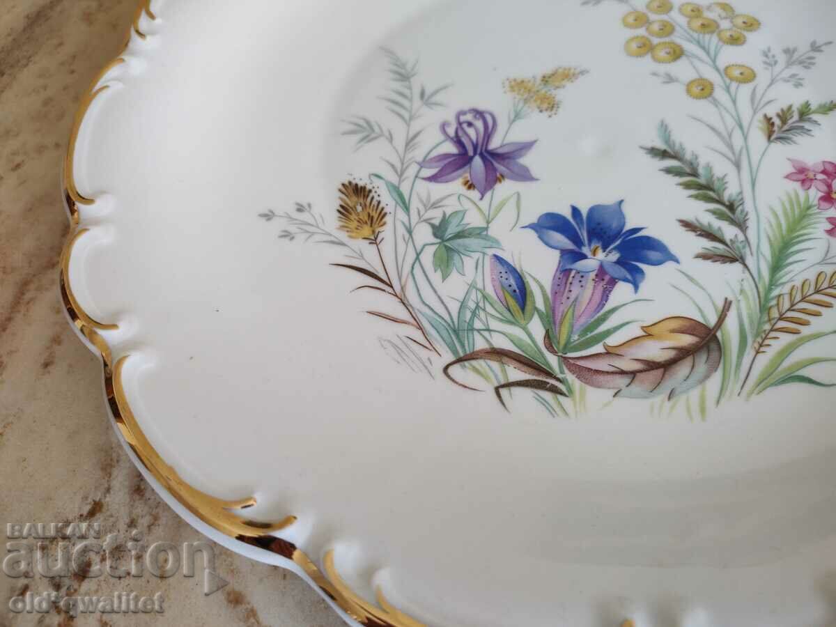 Auction Porcelain plate - flowers, Germany, old porcelain Auction Porcelain plate - flowers, Germany, old porcelain