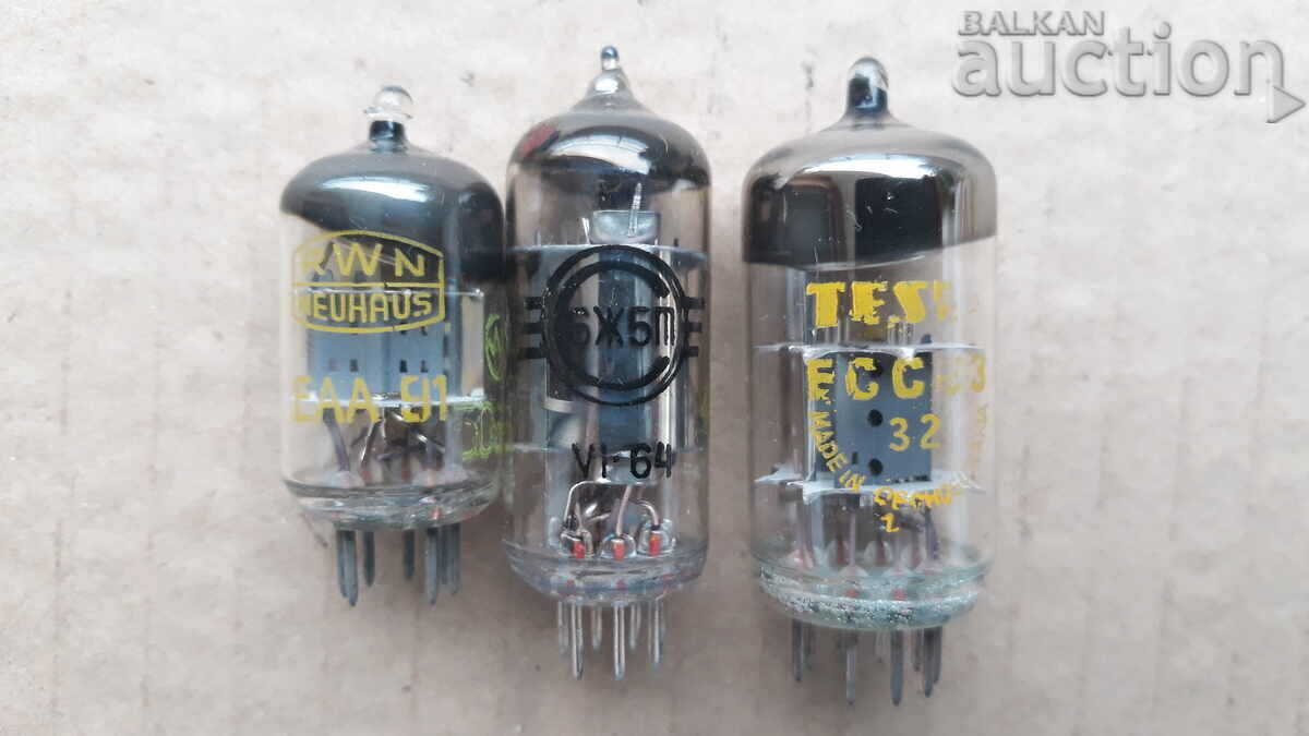 Radio lamp lot EAA91 6Ж5Б FCC83 radio set with price 41.00 BGN | € 20.96 Radio lamp lot EAA91 6Ж5Б FCC83 radio set with price 41.00 BGN | € 20.96