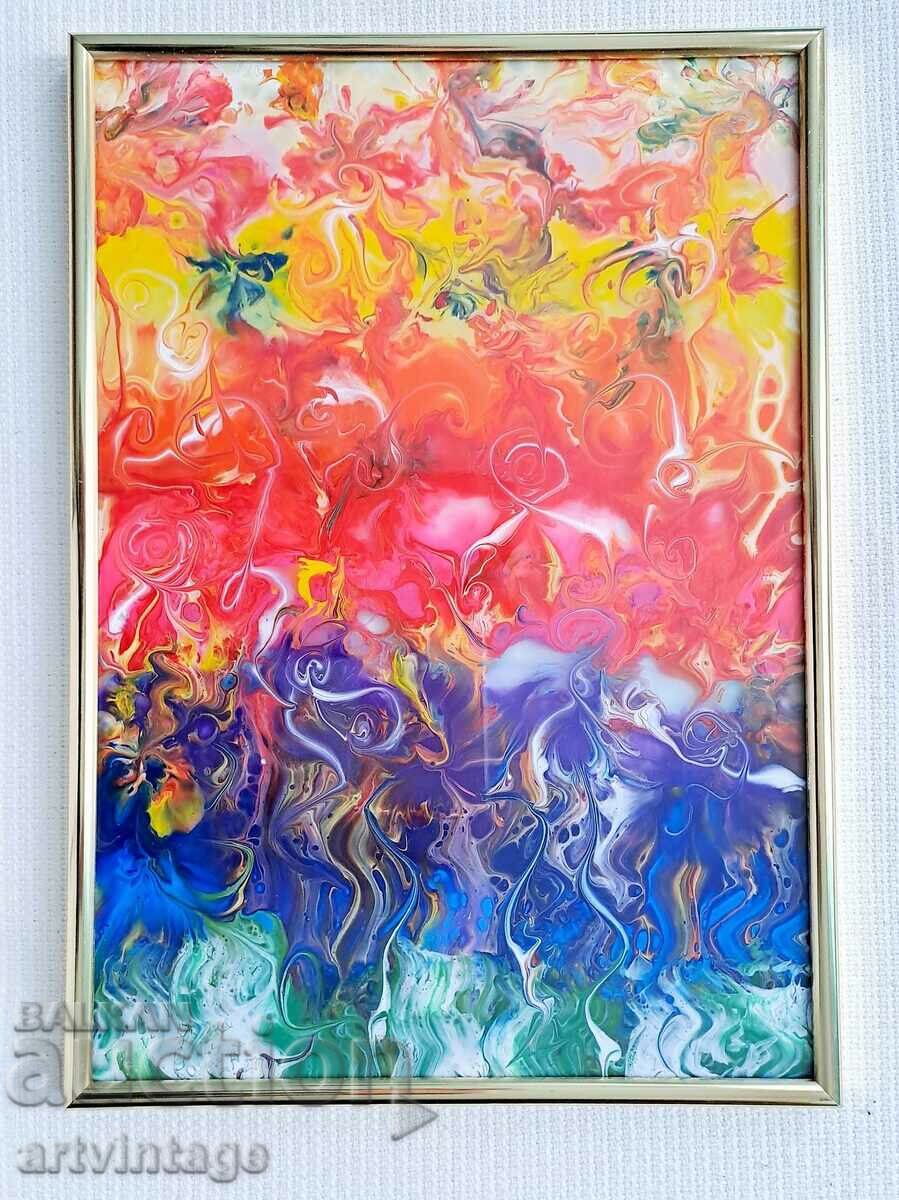 Color Abstract painting 30/21 cm.
