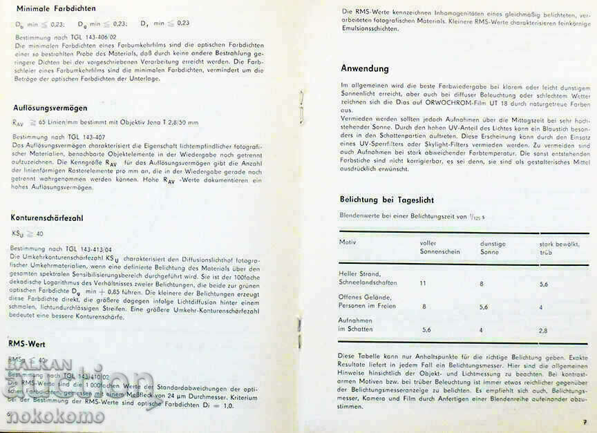 Delivery of PHOTOFILM UT 18 Delivery of PHOTOFILM UT 18