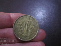1957 - French West Africa 25 francs