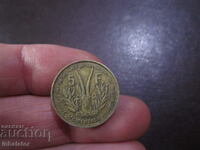 1956 5 francs French West AFRICA