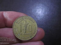 1976 10 franci AFRICA DE VEST