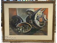 Atanas Yaranov-"Νεκρή φύση"-παστέλ κορνίζα