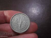 1948 Africa Ecuatorială 1 Franc - Aluminiu