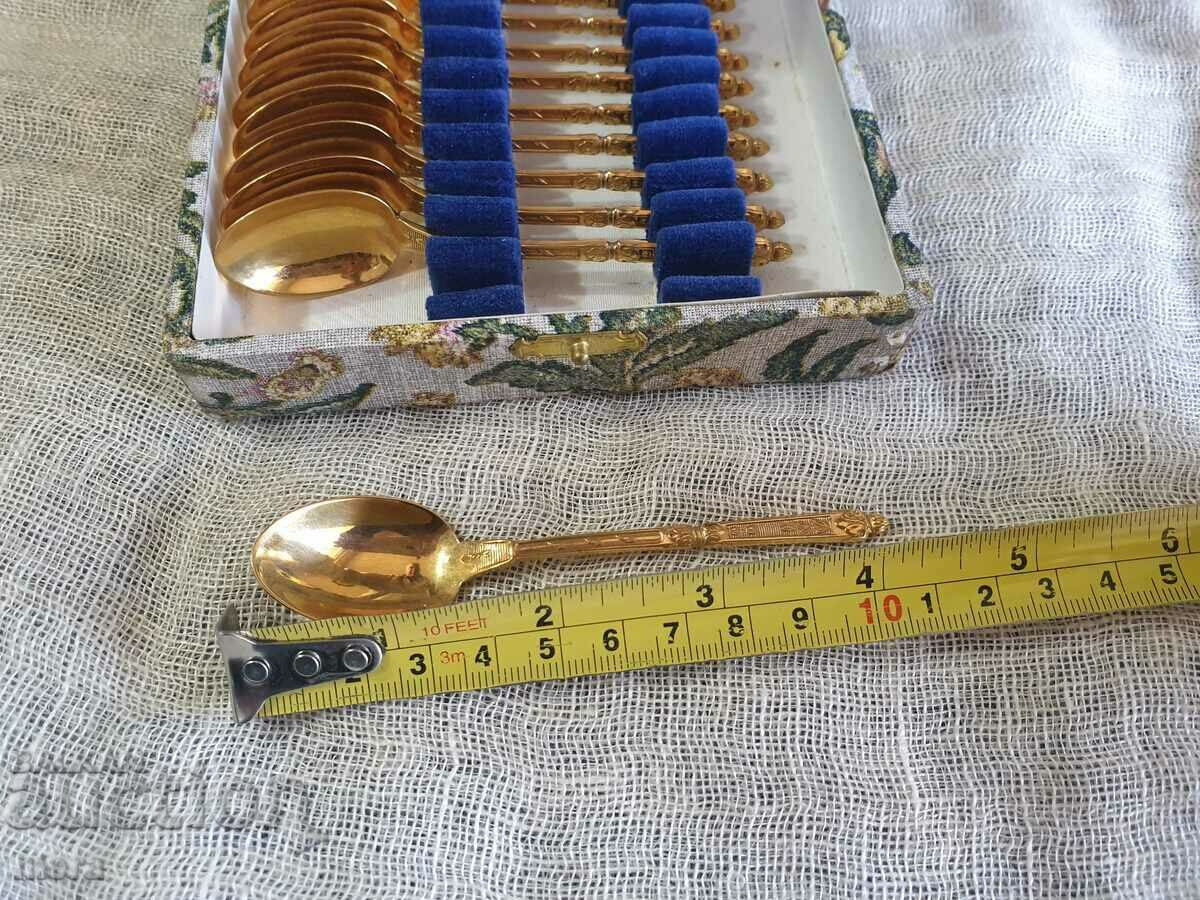 Antique gold plated coffee spoons - 5 Antique gold plated coffee spoons - 5
