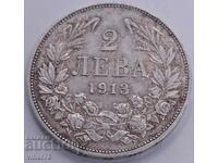 SILVER COIN OF 2 BGN 1913