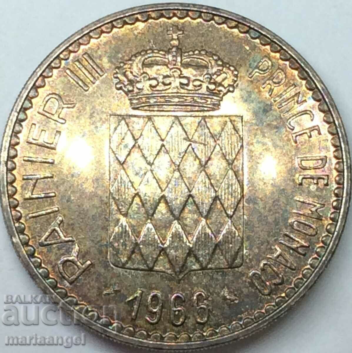 Монако 10 франка 1966 25г сребро Патина - лукс