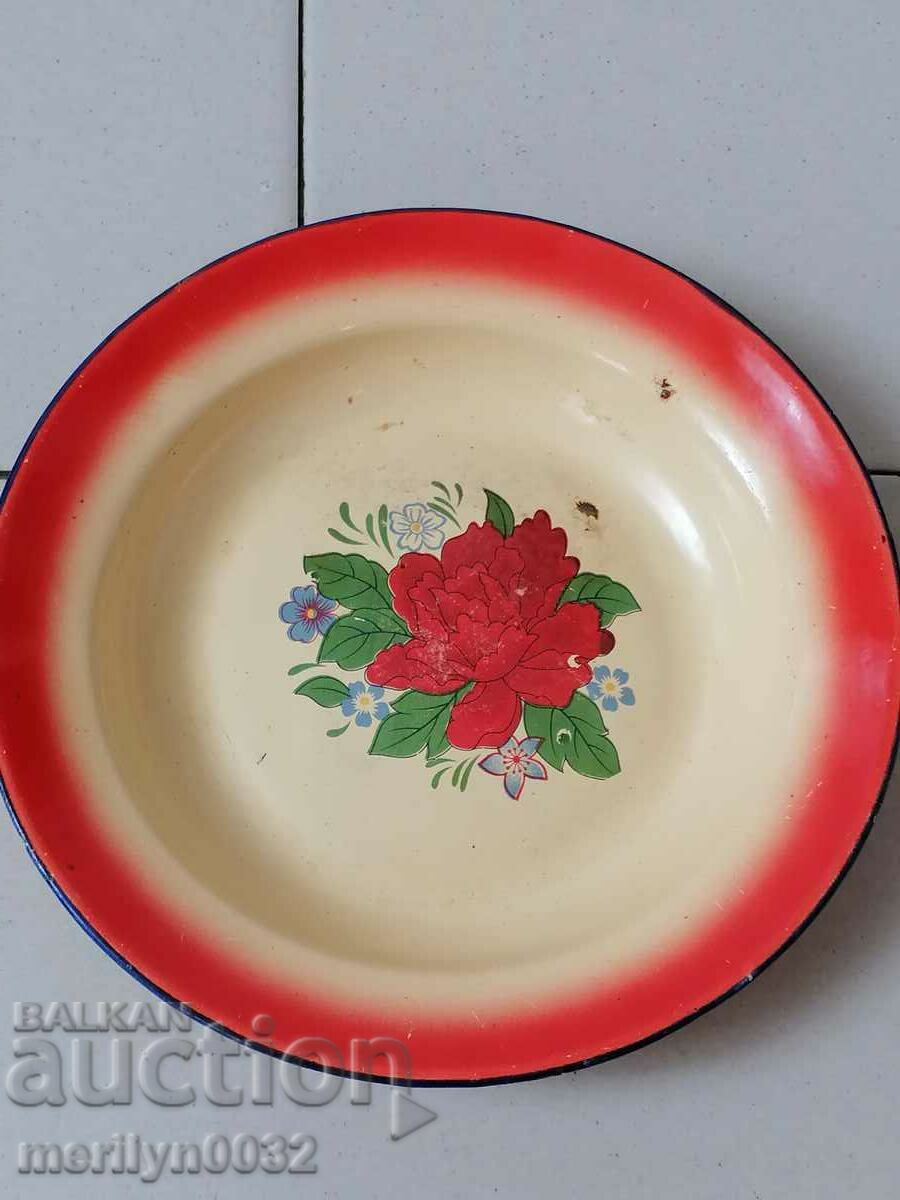 Auction Enameled plates dish with enamel panica panica China 70s Auction Enameled plates dish with enamel panica panica China 70s