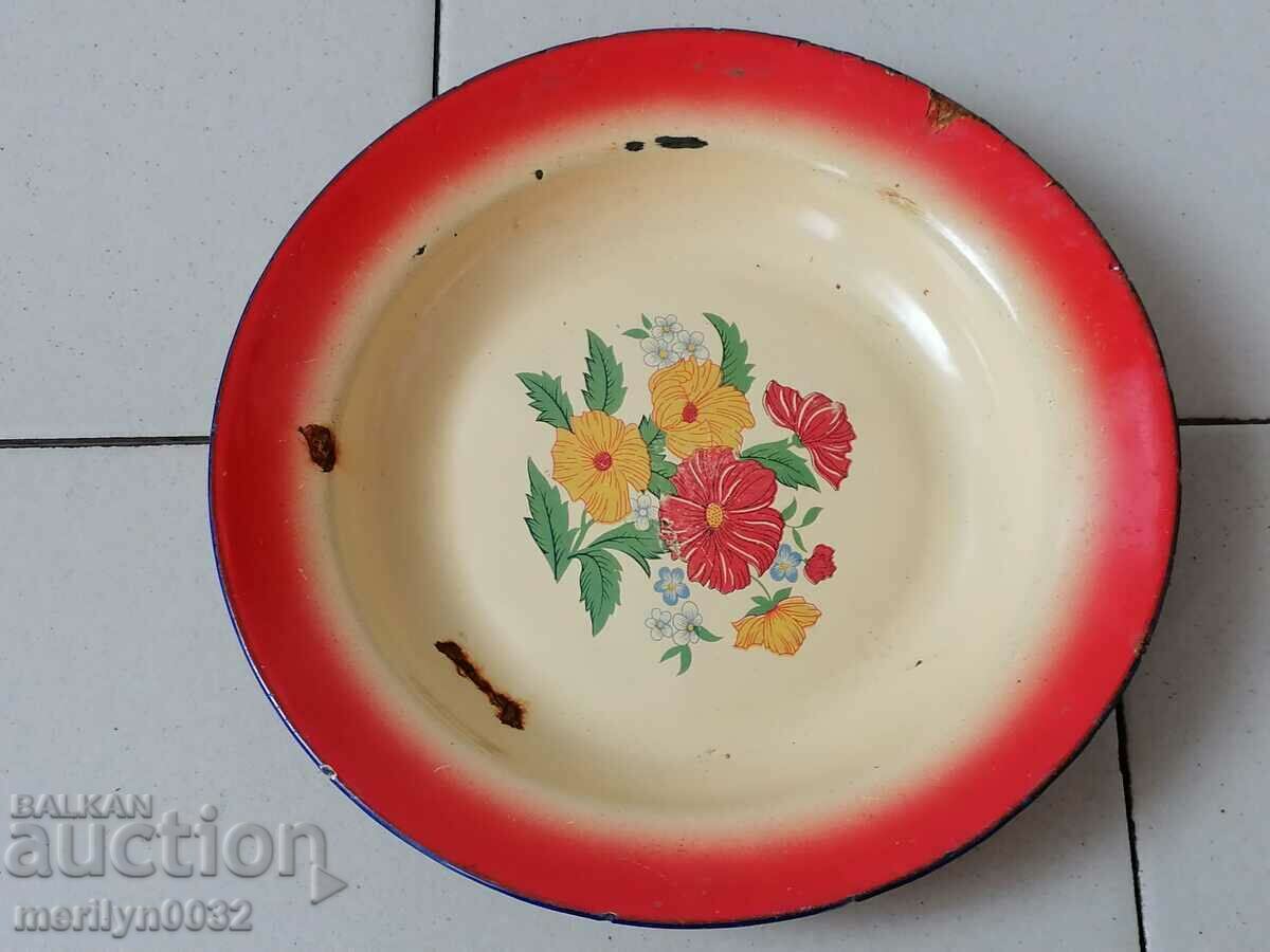 Delivery of Enameled plates dish with enamel panica panica China 70s Delivery of Enameled plates dish with enamel panica panica China 70s