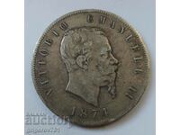 5 лири сребро Италия 1874 M - сребърна монета