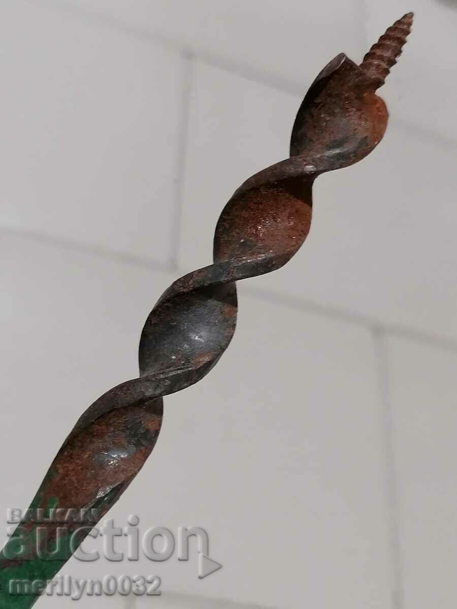 Ancient crutch, burgundy, screwdriver, wrought iron - 5 Ancient crutch, burgundy, screwdriver, wrought iron - 5