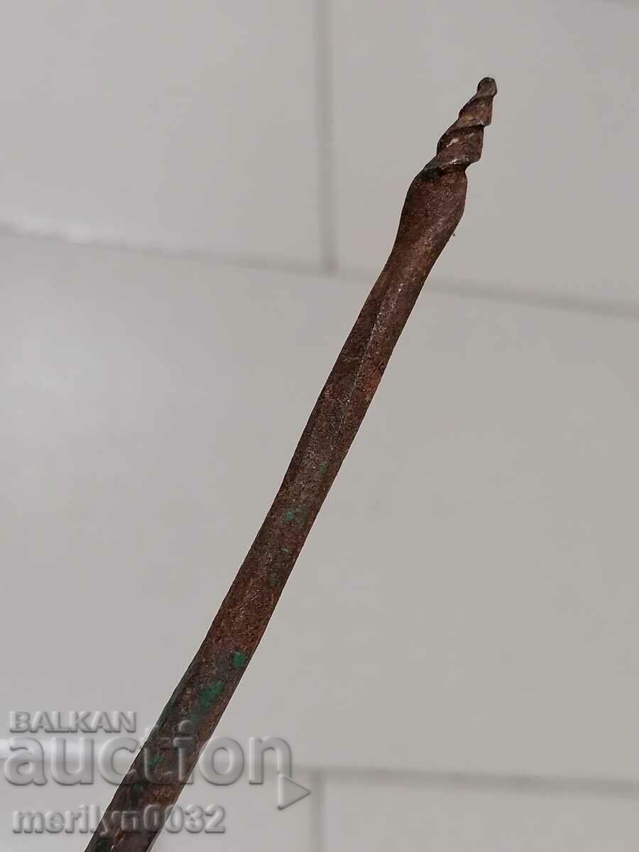 Ancient crutch, burgundy, screwdriver, wrought iron - 6 Ancient crutch, burgundy, screwdriver, wrought iron - 6