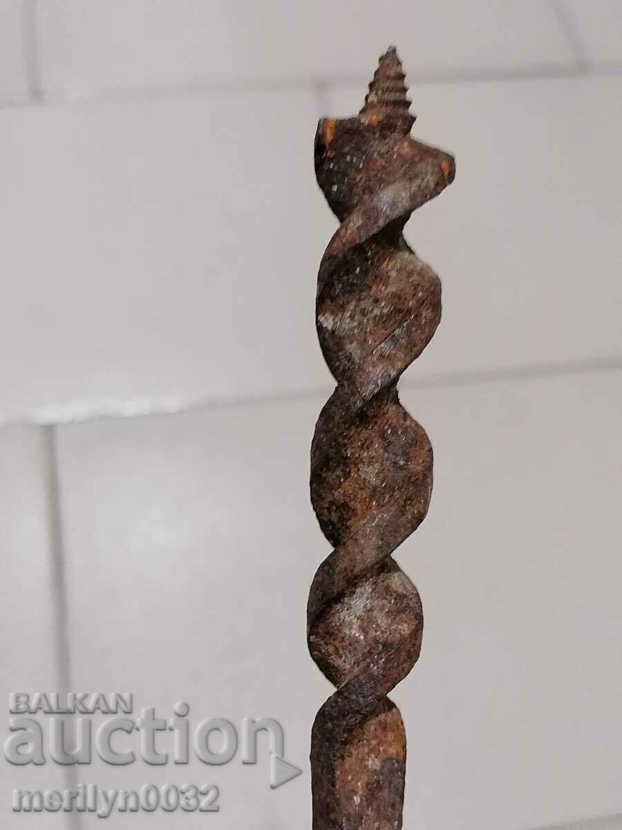 Ancient crutch, burgundy, screwdriver, wrought iron - 5 Ancient crutch, burgundy, screwdriver, wrought iron - 5