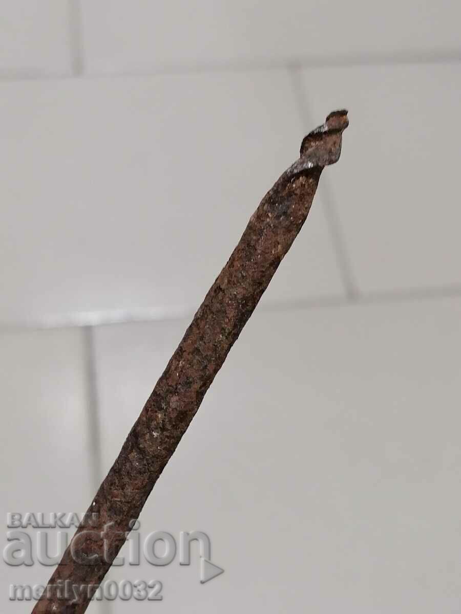 Ancient crutch, burgundy, screwdriver, wrought iron - 7 Ancient crutch, burgundy, screwdriver, wrought iron - 7