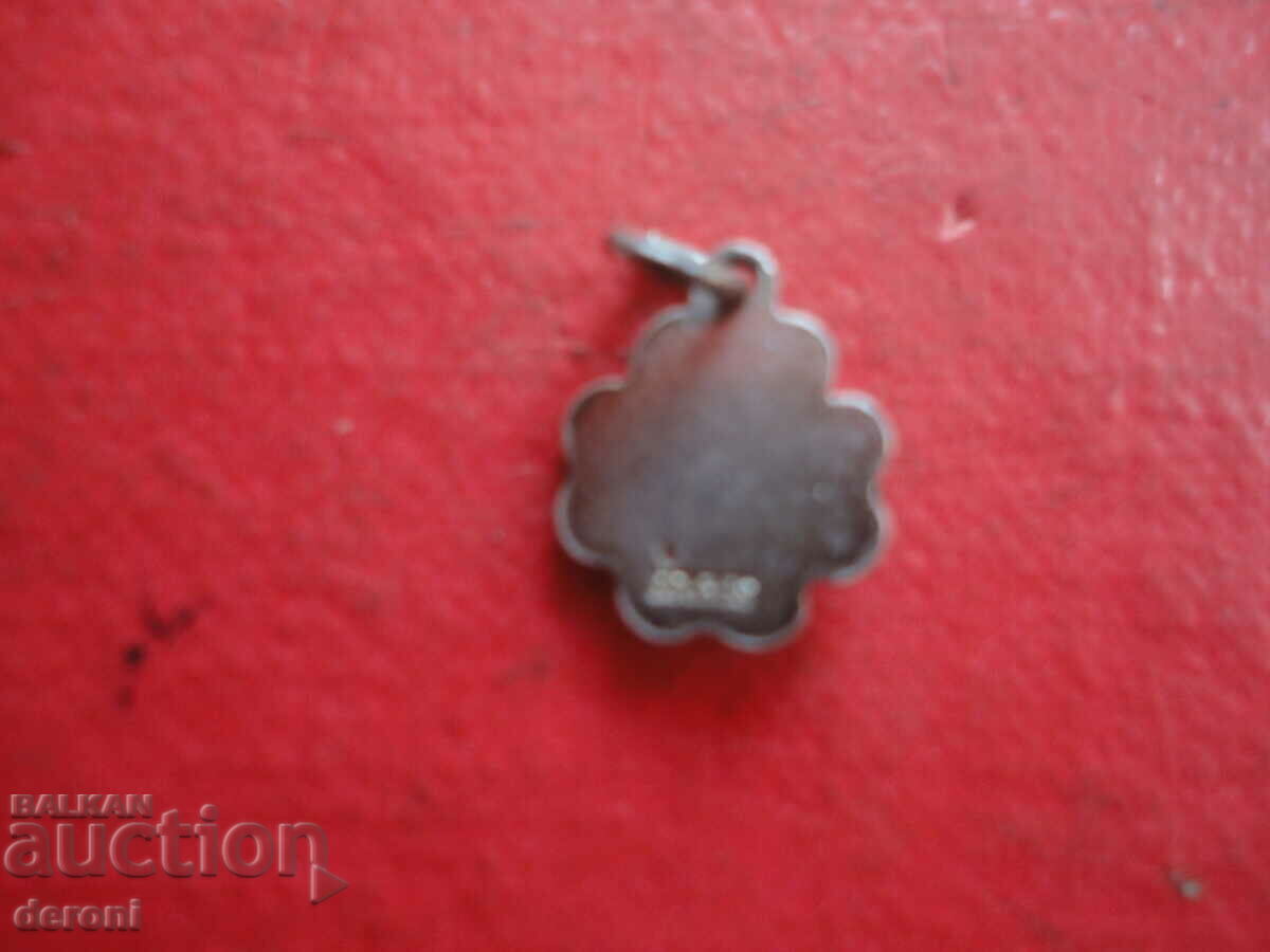 Silver medallion pendant with enamel 835 number 3 - 5 Silver medallion pendant with enamel 835 number 3 - 5