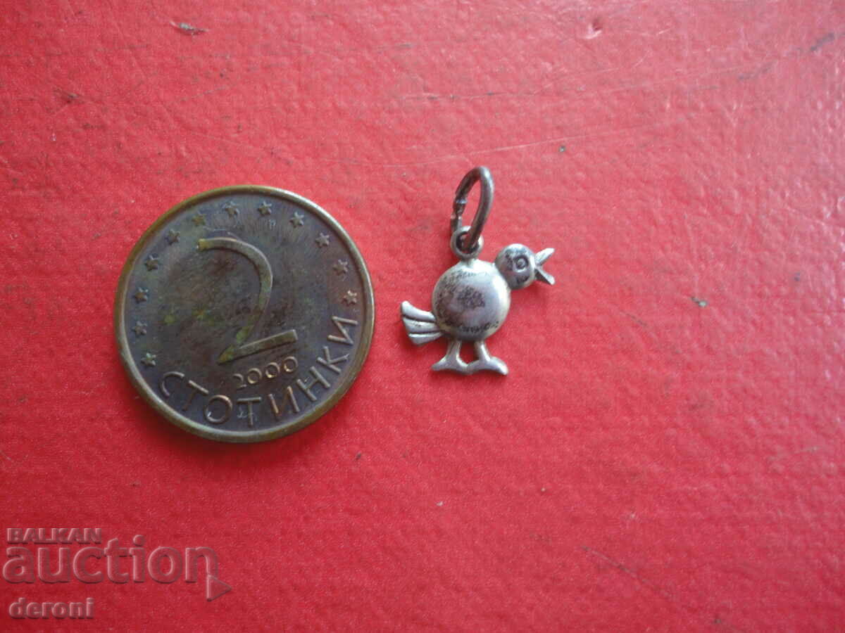 Silver locket pendant sparrow 835